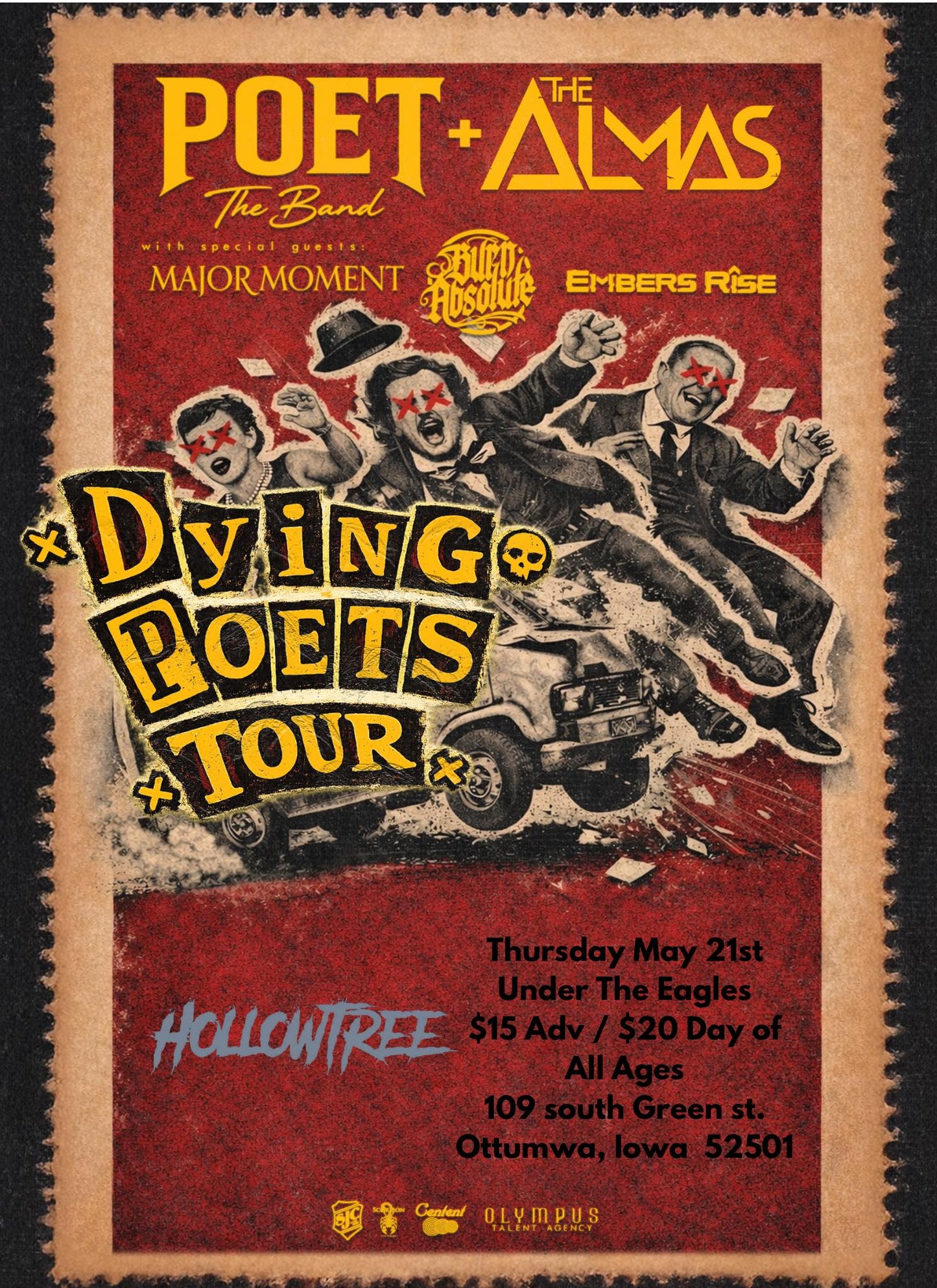 POET THE BAND | The Almas | Embers Rise Ottumwa Iowa 5/21 Pre Sale